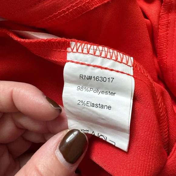 Women's Princess Polly Work Trousers Vibrant Red Orange Wide-Leg Pants Size 4 - Picture 4 of 5